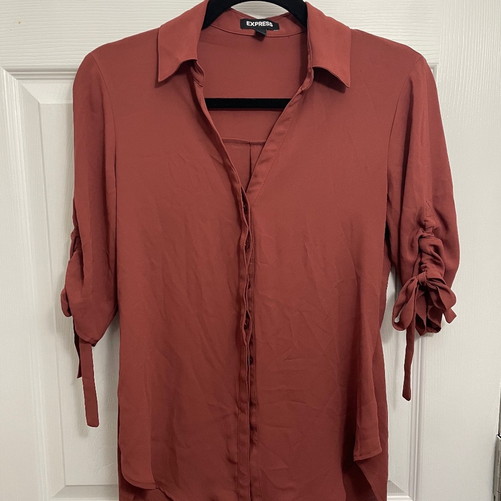Rust Express Button up Blouse